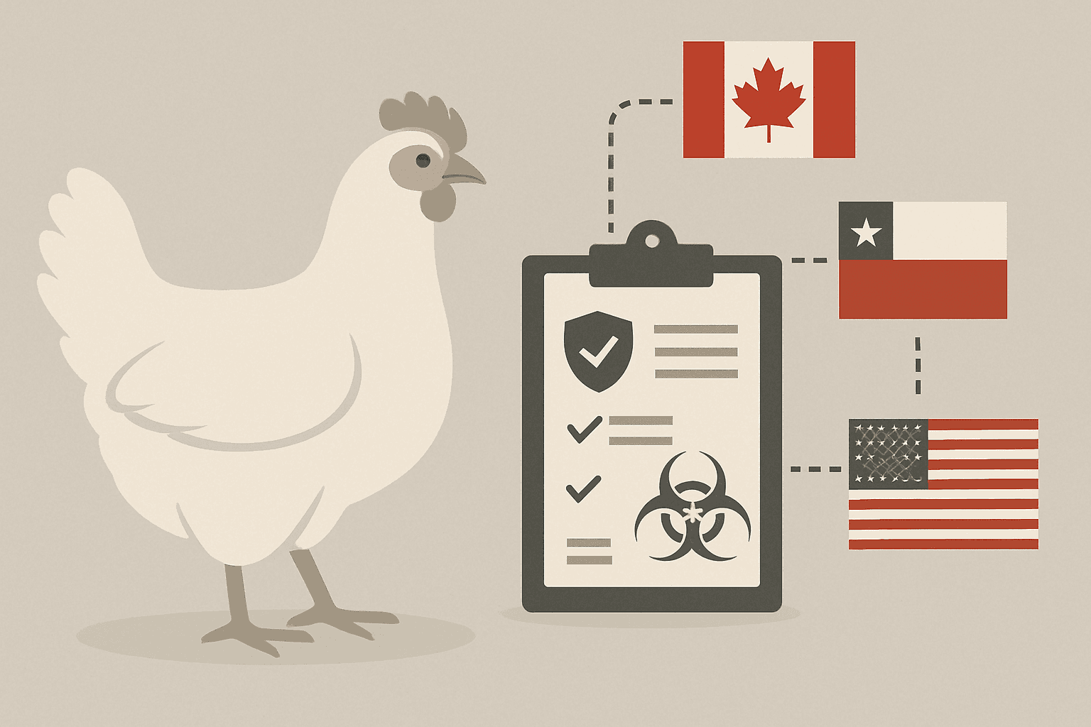 Grippe aviaire : ajustements des importations de volailles depuis certaines zones du Canada, Chili et États-Unis