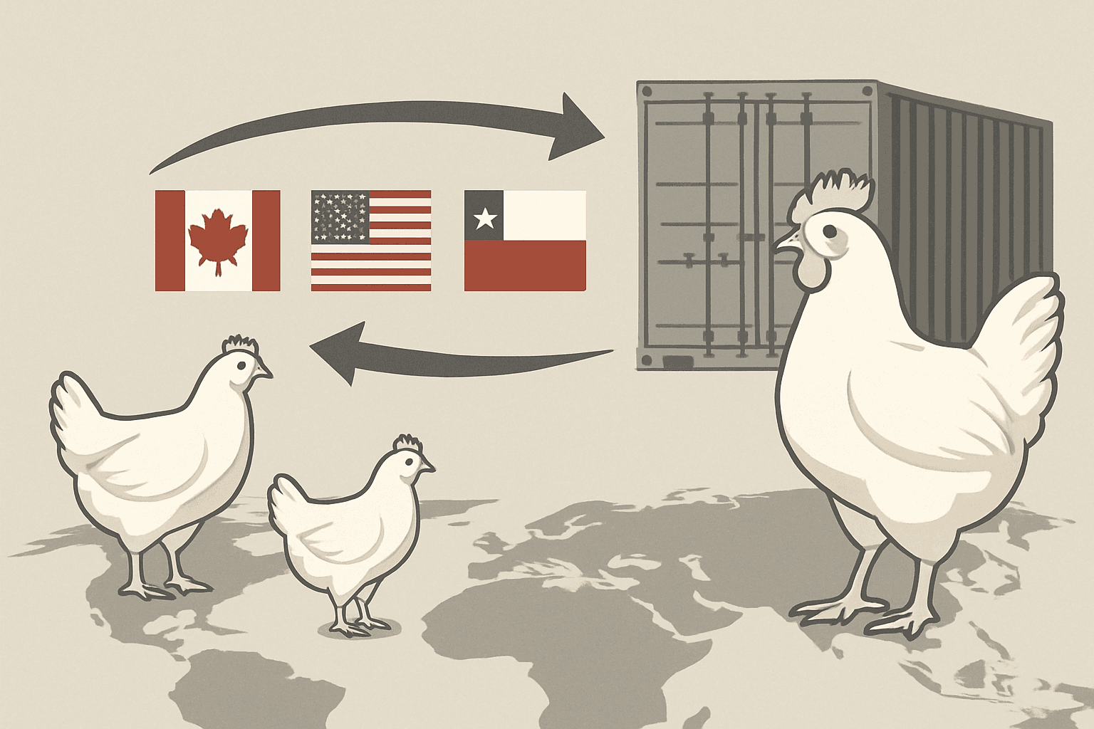 Mise à jour des conditions d'entrée des volailles et produits avicoles en provenance du Canada, Chili et États-Unis