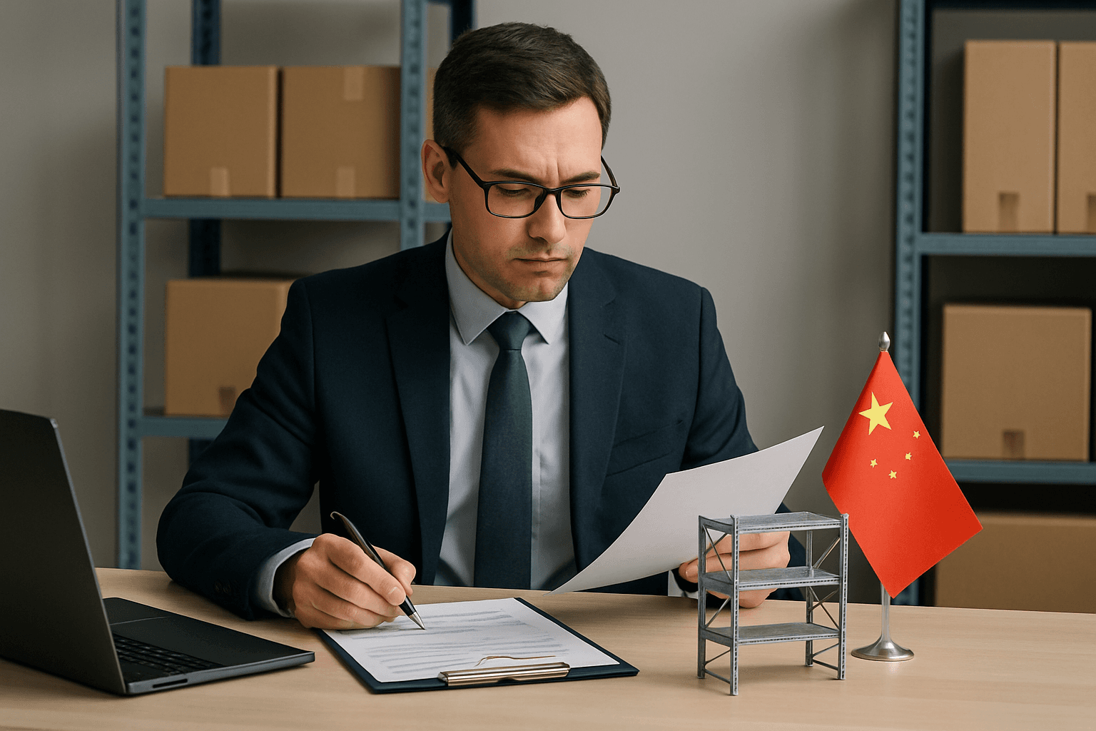 Enregistrement des importations de rayonnages en acier chinois soumis à enquête antidumping