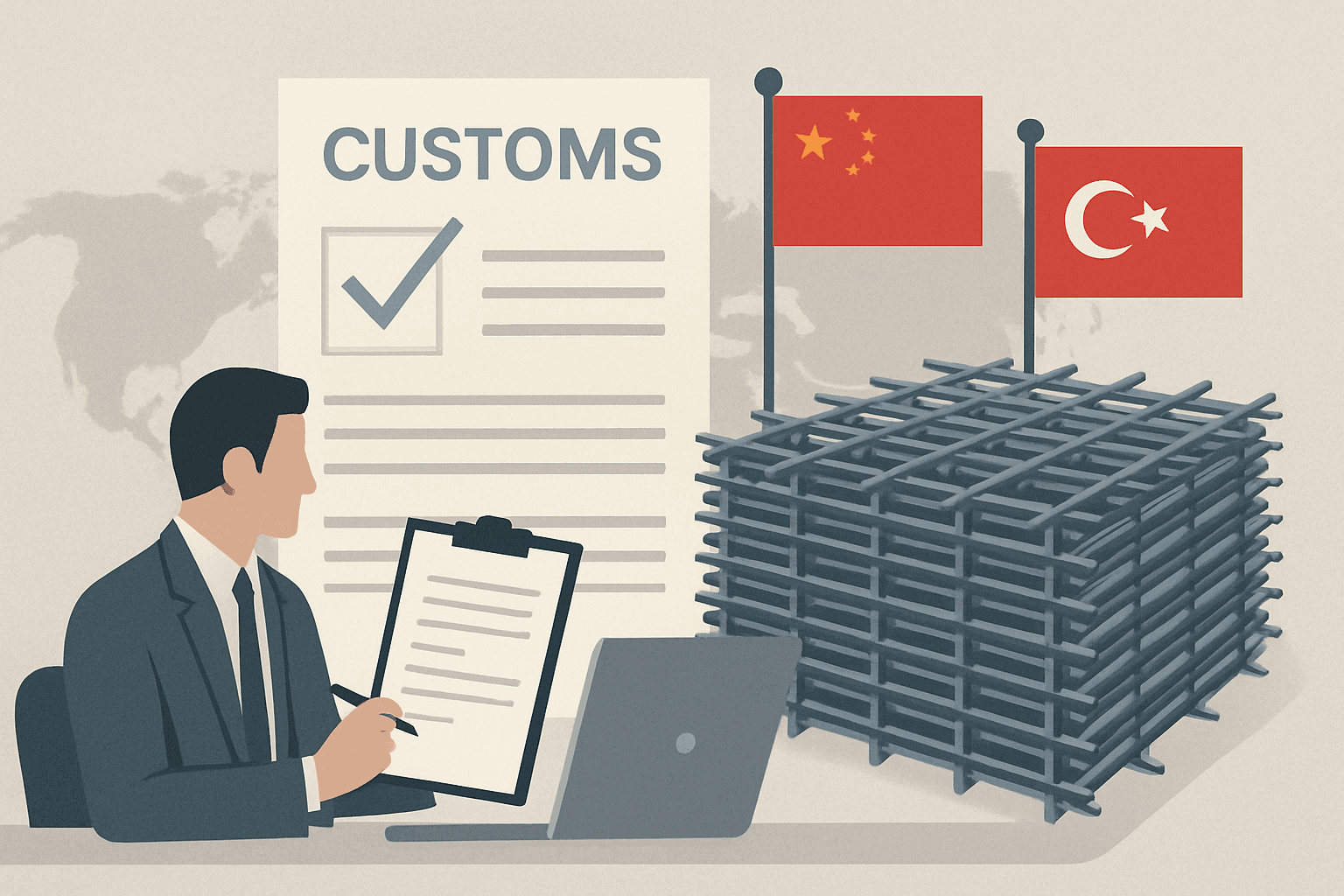Enregistrement obligatoire des importations de treillis soudés en acier originaires de Chine et Turquie
