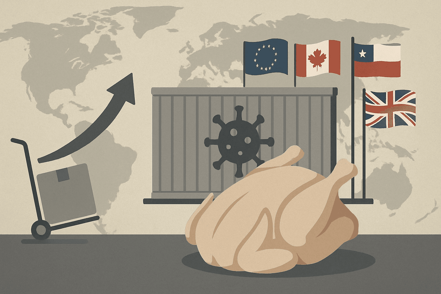 Suspension et réautorisation des importations de volailles et produits avicoles en provenance du Canada, Chili et Royaume-Uni suite à foyers d'influenza aviaire